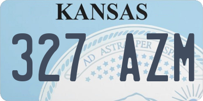 KS license plate 327AZM
