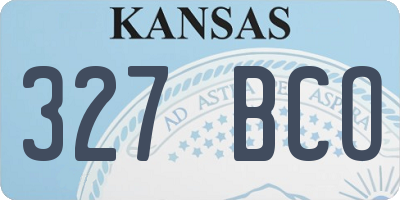 KS license plate 327BCO