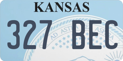 KS license plate 327BEC