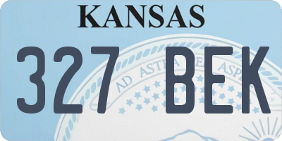 KS license plate 327BEK