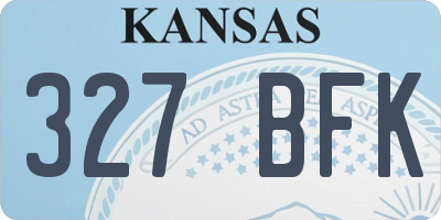 KS license plate 327BFK