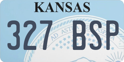 KS license plate 327BSP
