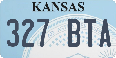 KS license plate 327BTA