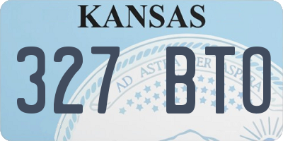 KS license plate 327BTO
