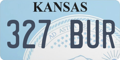 KS license plate 327BUR