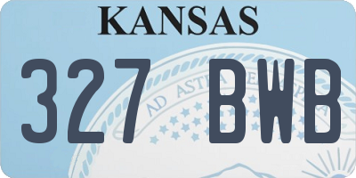 KS license plate 327BWB