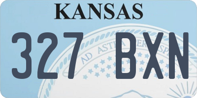 KS license plate 327BXN