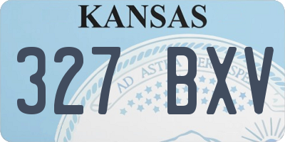 KS license plate 327BXV