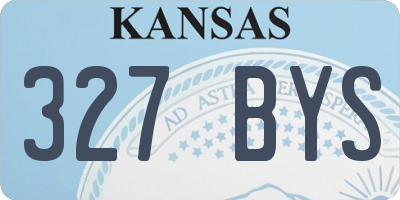 KS license plate 327BYS