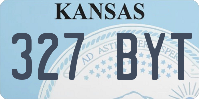 KS license plate 327BYT