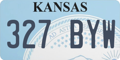 KS license plate 327BYW