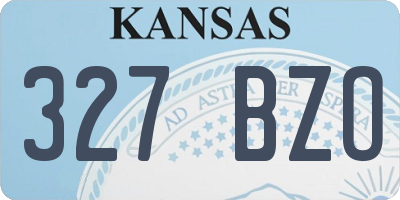 KS license plate 327BZO