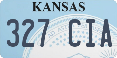 KS license plate 327CIA