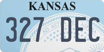 KS license plate 327DEC
