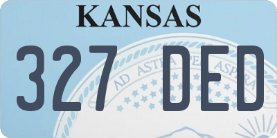 KS license plate 327DED