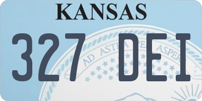 KS license plate 327DEI