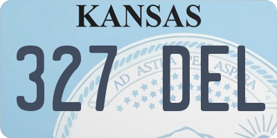 KS license plate 327DEL