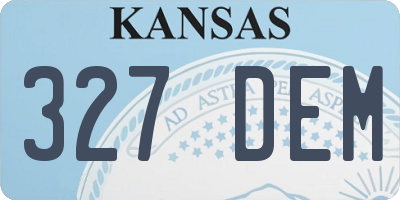 KS license plate 327DEM