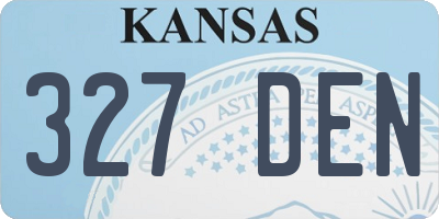 KS license plate 327DEN