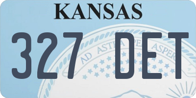 KS license plate 327DET