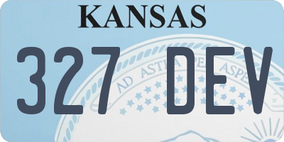 KS license plate 327DEV