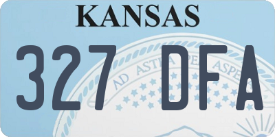 KS license plate 327DFA