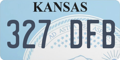 KS license plate 327DFB