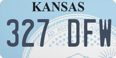 KS license plate 327DFW