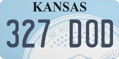 KS license plate 327DOD