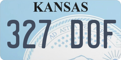 KS license plate 327DOF