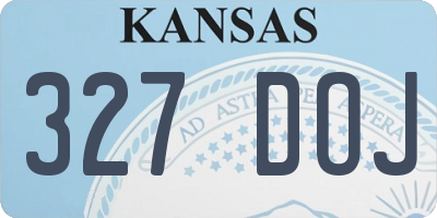 KS license plate 327DOJ