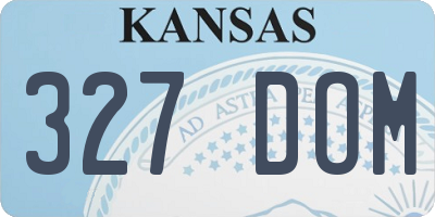 KS license plate 327DOM