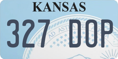 KS license plate 327DOP