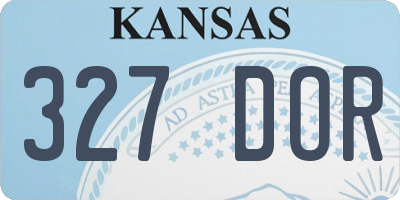 KS license plate 327DOR