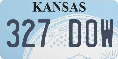 KS license plate 327DOW