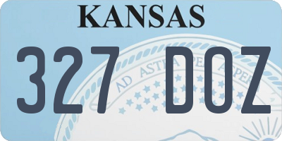 KS license plate 327DOZ