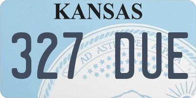 KS license plate 327DUE