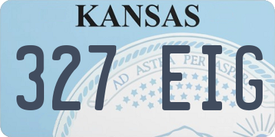 KS license plate 327EIG