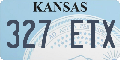 KS license plate 327ETX