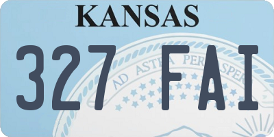 KS license plate 327FAI