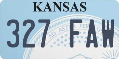 KS license plate 327FAW