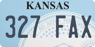 KS license plate 327FAX