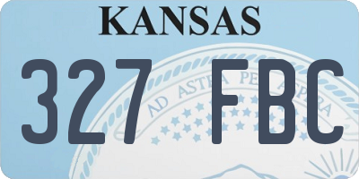 KS license plate 327FBC