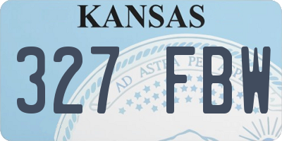 KS license plate 327FBW