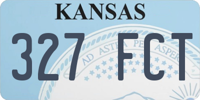 KS license plate 327FCT
