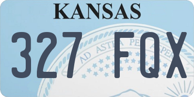KS license plate 327FQX