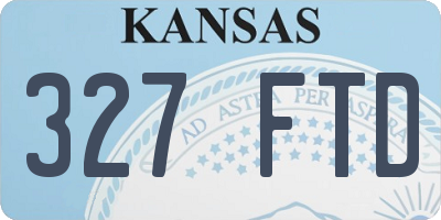 KS license plate 327FTD