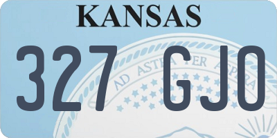 KS license plate 327GJO