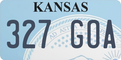 KS license plate 327GOA