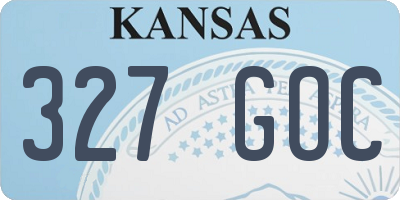 KS license plate 327GOC